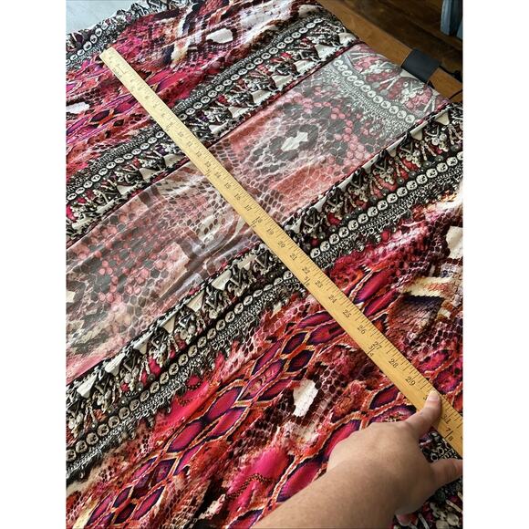 Asa Kaftans Pink Snake Print Kimono Robe Halter Dress w/ Scarf One Size Set - Picture 15 of 16